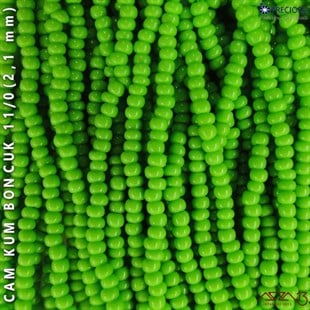 Çimen Yeşili Cam Kum Boncuk 11/0 (2,1 mm) 40 gr