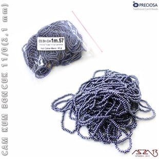 İncili Duman Mavisi Cam Kum Boncuk 11/0 (2,1 mm) 40 gr