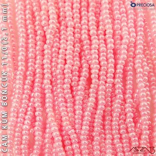 İncili Şeker Pembe Cam Kum Boncuk 11/0 (2,1 mm) 40 gr