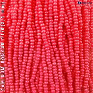 İncili Pembe Cam Kum Boncuk 11/0 (2,1 mm) 40 gr