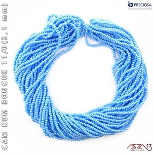 İncili Açık Mavi Cam Kum Boncuk 11/0 (2,1 mm) 40 gr