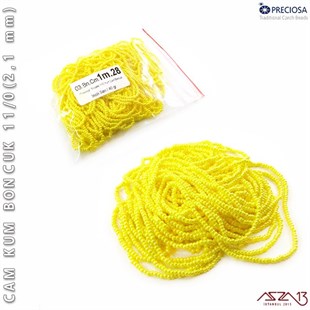 İncili Sarı Cam Kum Boncuk 11/0 (2,1 mm) 40 gr