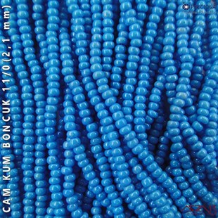İncili Okyanus Mavi Cam Kum Boncuk 11/0 (2,1 mm) 40 gr