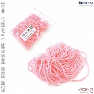 İncili Şeker Pembe Cam Kum Boncuk 11/0 (2,1 mm) 40 gr