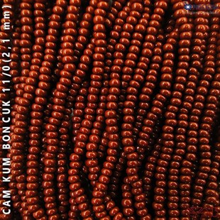 Kızıl Kahve Cam Kum Boncuk 11/0 (2,1 mm) 40 gr