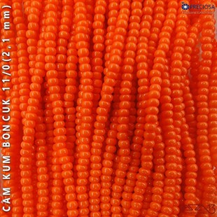 Koyu Turuncu Cam Kum Boncuk 11/0 (2,1 mm) 40 gr