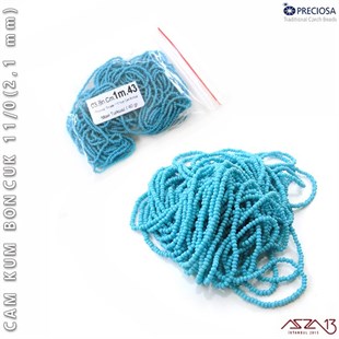 Mavi Turkuaz Cam Kum Boncuk 11/0 (2,1 mm) 40 gr