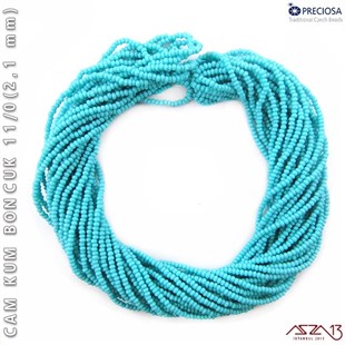 Mavi Turkuaz Cam Kum Boncuk 11/0 (2,1 mm) 40 gr
