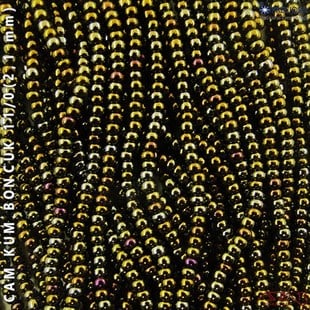 Metalik Janjanlı Zeytin Yeşil Cam Kum Boncuk 11/0 (2,1 mm) 40 gr