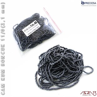 Metalik Gri Mavi Cam Kum Boncuk 11/0 (2,1 mm) 40 gr