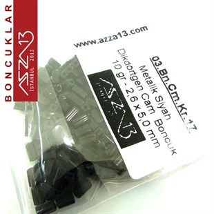 Metalik Siyah Opak 2,6x5,0 mm Dikdörtgen Prizma Cam Boncuk / Paket İçeriği 230 Adet