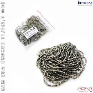 Metalik Rodyum Cam Kum Boncuk 11/0 (2,1 mm) 40 gr