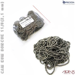 Metalik Gri Cam Kum Boncuk 11/0 (2,1 mm) 40 gr