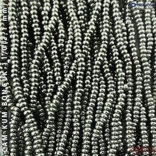 Metalik Rodyum Cam Kum Boncuk 11/0 (2,1 mm) 40 gr
