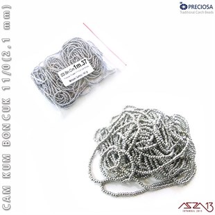Metalik Gümüş Cam Kum Boncuk 11/0 (2,1 mm) 40 gr