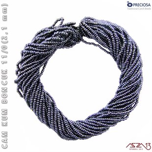 Metalik Gri Mavi Cam Kum Boncuk 11/0 (2,1 mm) 40 gr
