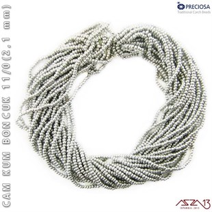 Metalik Gümüş Cam Kum Boncuk 11/0 (2,1 mm) 40 gr
