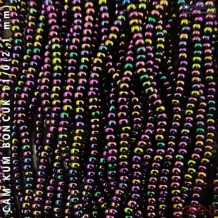 Metalik Janjanlı Mor Cam Kum Boncuk 11/0 (2,1 mm) 40 gr