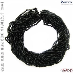 Siyah Cam Kum Boncuk 11/0 (2,1 mm) 40 gr