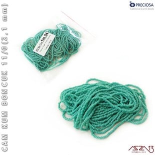 Yeşil Turkuaz Cam Kum Boncuk 11/0 (2,1 mm) 40 gr