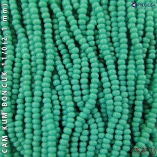 Yeşil Turkuaz Cam Kum Boncuk 11/0 (2,1 mm) 40 gr