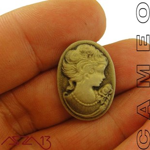 Antik Altın Cameo 18x24 mm / Paket İçeriği 1 Adet