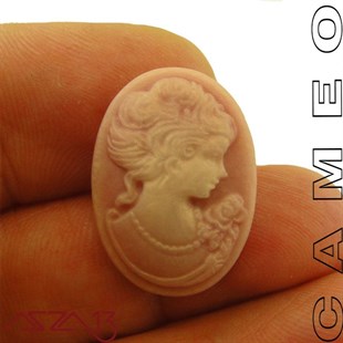 Antik Pembe Cameo 18x24 mm / Paket İçeriği 1 Adet
