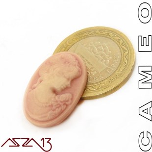Antik Pembe Cameo 18x24 mm / Paket İçeriği 1 Adet