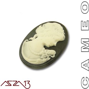 Siyah Cameo 18x24 mm / Paket İçeriği 1 Adet