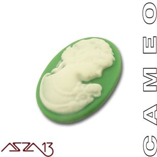 Yeşil Cameo 18x24 mm / Paket İçeriği 1 Adet