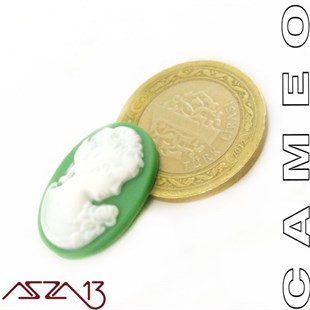 Yeşil Cameo 18x24 mm / Paket İçeriği 1 Adet