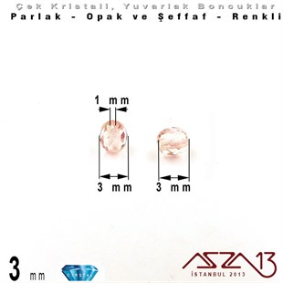 Çek Kristal Boncuk - Fire Polish - Yuvarlak - 4 mm - Blush Rose - 48 Adet