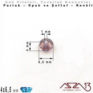 Çek Kristal Donut Yuvarlak Boncuk - 4,0x6,5 mm - Karışık Renk AB - 24 Adet