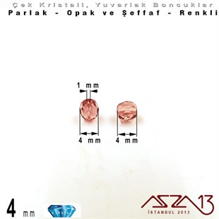 Çek Kristal Boncuk - Fire Polish - Yuvarlak - 4 mm - Light Amethyst - 48 Adet