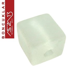 8x8 mm, Epoxy, Beyaz Küp Boncuk / Paket İçeriği 10 Adet
