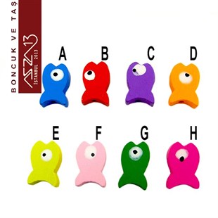 Balık 13x20 mm, Ahşap Boncuk (4,6 Gr) / Paket İçeriği 6 Adet