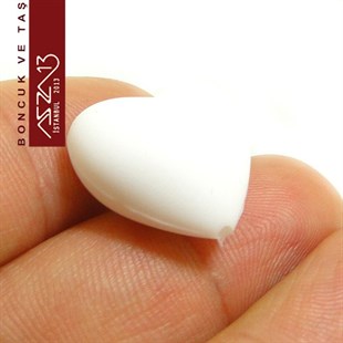 Beyaz Silikon 19x20 mm Kalp Boncuk / Paket İçeriği 1 Adet