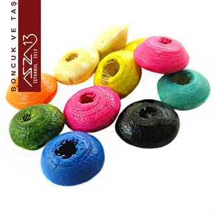 Disk 4x7 mm, Karışık Renkli, Ahşap Boncuk (10 Gr) / Paket İçeriği 200 Adet