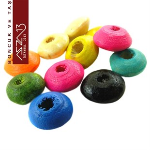 Disk 4x8 mm, Karışık Renkli, Ahşap Boncuk (10,0 Gr) / Paket İçeriği 130 Adet