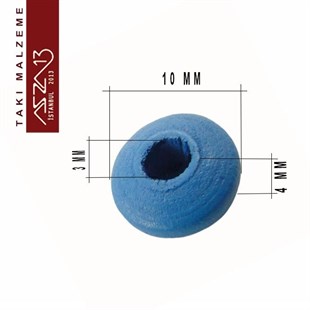 Disk 4x10 mm, Karışık Renkli, Ahşap Boncuk / Paket İçeriği 20 Adet