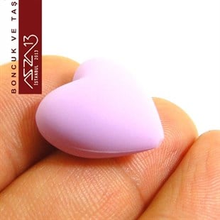 Eflatun Silikon 19x20 mm Kalp Boncuk / Paket İçeriği 1 Adet