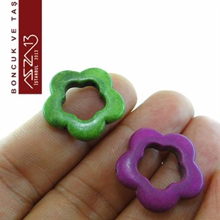 Havlit Taşı 23 mm Papatya Çerçeve Boncuk / Paket İçeriği 1 Adet