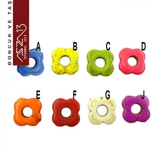 Havlit Taşı 19 mm Çiçek Çerçeve Boncuk / Paket İçeriği 1 Adet