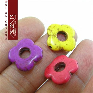Havlit Taşı 19 mm Çiçek Çerçeve Boncuk / Paket İçeriği 1 Adet