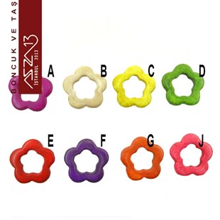 Havlit Taşı 23 mm Papatya Çerçeve Boncuk / Paket İçeriği 1 Adet
