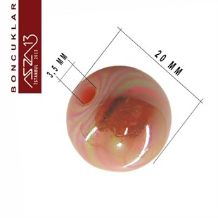 Janjanlı Pembe, Akrilik, 20 mm Yuvarlak Boncuk / Paket İçeriği 1 Adet