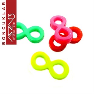Karışık Renkli 10x20 mm Sonsuzluk Boncuk / Paket İçeriği 38 Adet