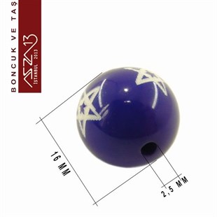 Karışık Renk, Akrilik, 16 mm Yıldızlı Yuvarlak Boncuk / Paket İçeriği 1 Adet