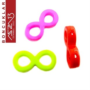 Karışık Renkli 10x20 mm Sonsuzluk Boncuk / Paket İçeriği 38 Adet