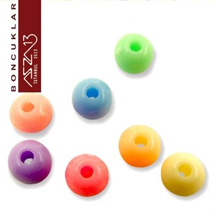 Karışık Pastel Renk, Akrilik, 6 mm Yuvarlak Boncuk (50 gr) / Paket İçeriği 460 Adet